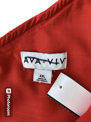 Ava Viv Red One Shoulder Ruffle Top Woman's Size XXL 100% Rayon Elastic  New