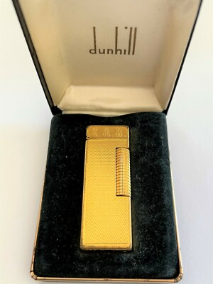 Dunhill Rollagas Gold Plated Guilloché Texture Lighter
