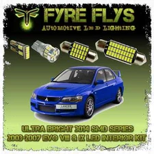 White LED interior lights package kit for Lancer Evo 8 9. 7 pcs 3014 series SMD