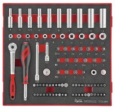 TENG TOOLS TED1489 1/4 Drive Socket and Bit Set Ratchet Bit Holder Set