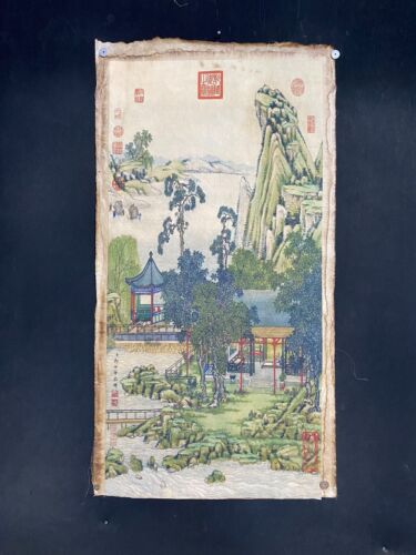 Single sheet painting of Lang Shining's landscape painting material: Xuan paper - Picture 1 of 6