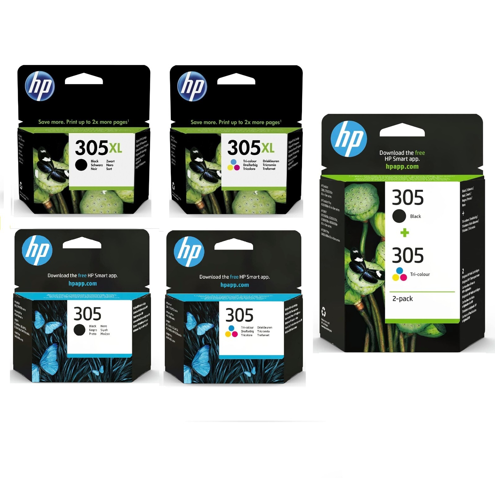 Genuine HP 305 / 305XL Black/Colour Ink Cartridges For DeskJet 2700e