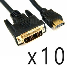 10 Pack Lot 15ft HDMI 1.4 to DVI-D Male Gold Adapter Converter Cable PC Monitor