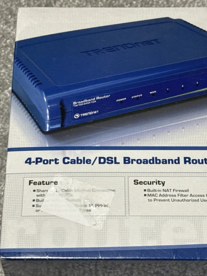 Trendnet 4-port High Speed Cable DSL Broadband Router Model TW100-S4W1CA - Image 2 of 4