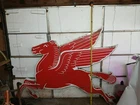 Mobil Pegasus Left Facing Cookie Cutter Style  Vintage Sign