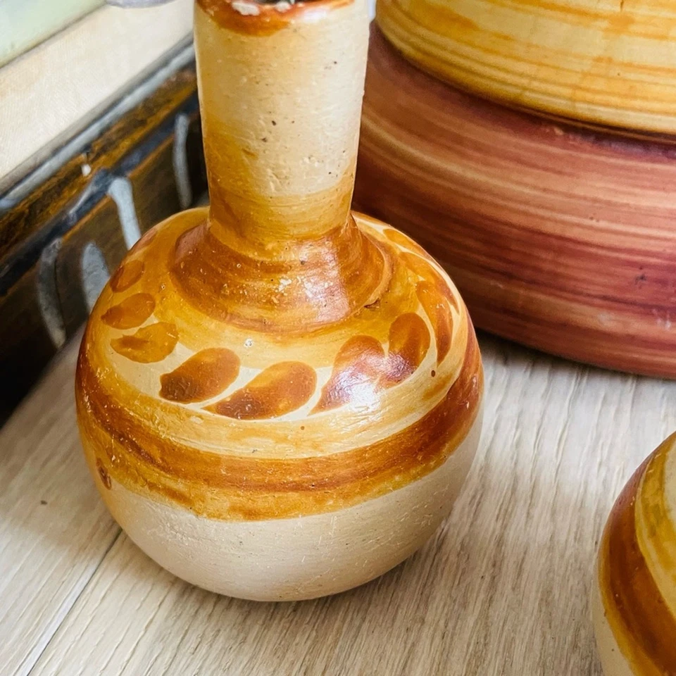 Juego De Colección De 2 Cerámica Arcilla Primitiva Rústica Neutra Tonos Tierra Decoración Del Hogar Foto 2 de 4