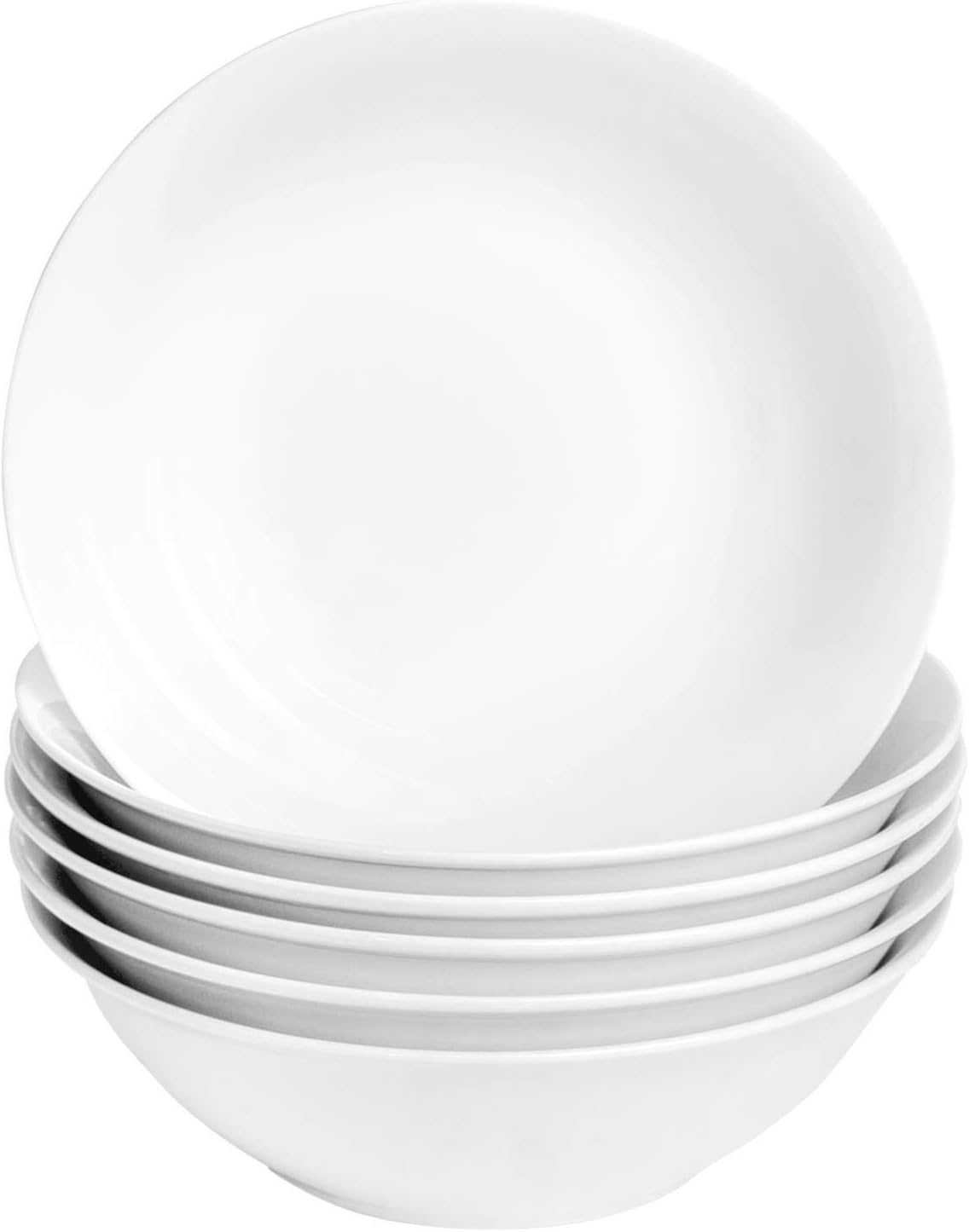 Argon Tableware 6X White Cereal Bowls 18Cm (7"") - Classic Breakfast, Soup, Ramen