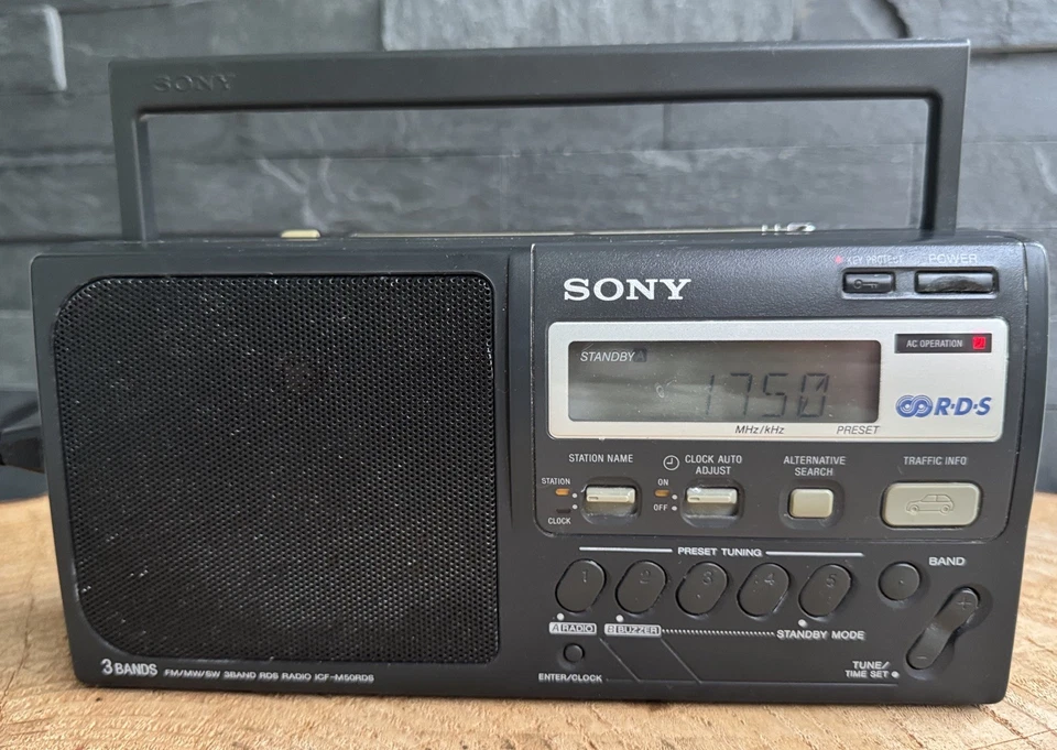 Sony ICF-M50RDS 3 Bands FM/MW/SW Radio