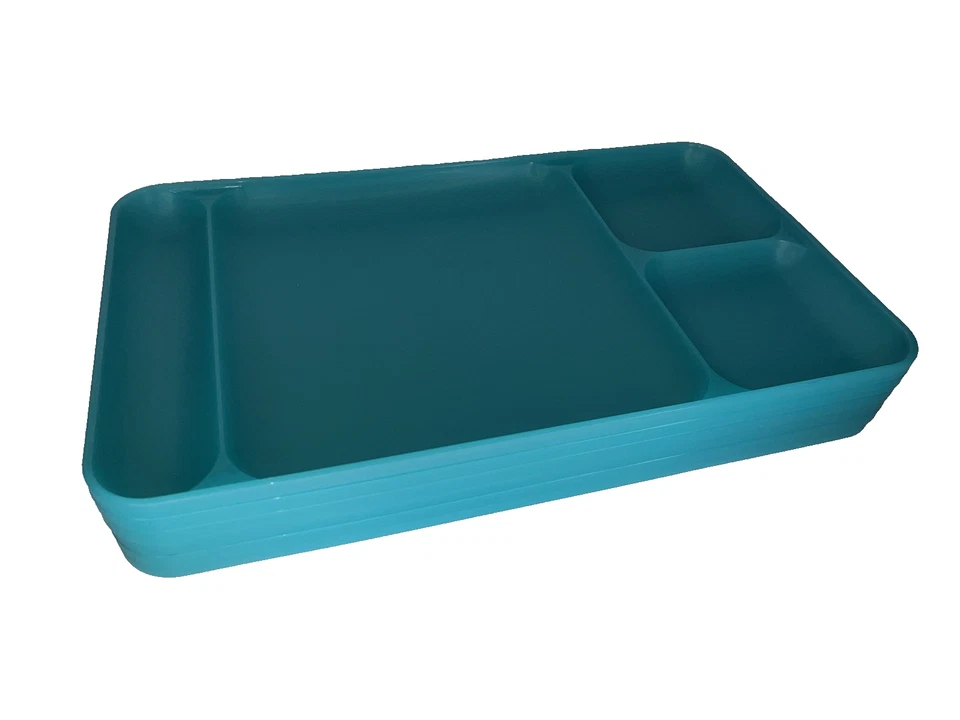 Juego de 6 bandejas de TV de comida dividida para camping Tupperware nunca usadas Foto 2 de 4