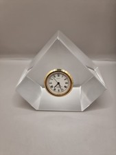 Vintage 5 sided Glass Clock Working Order  Quartz Japanese movement. NEW BATTERY