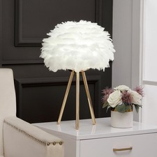 LINCWONZ White Feather Lamp Tripod for Girls Medium, Tripod-White