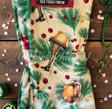 A Christmas Story Silk Touch Plush Throw Blanket Leg Lamp Ralphie 50 X 70