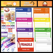 Large Moving Labels 6x4 in Color Coded Stickers for Boxes - 160pcs Writable Frag