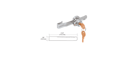 CRL Chrome Tamper Proof Sliding Glass Door Lock w/ Standard Ratchet Bar 963L - Picture 6 of 7