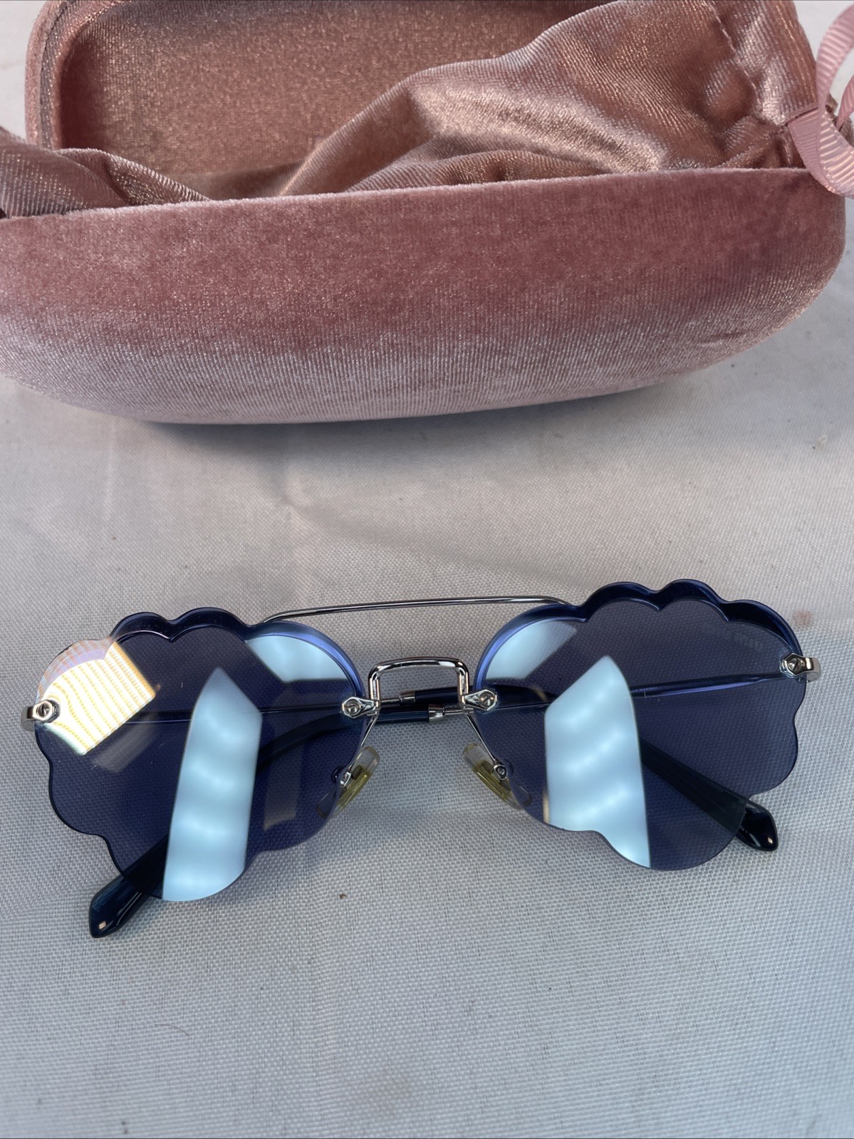 Miu Miu Women's MU 56US 58mm Sunglasses Silver Dark Violet Mirror