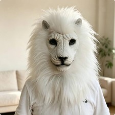 Lion Mask with Mane Realistic Lion Head Mask Breathable Long-Lasting for Adults,
