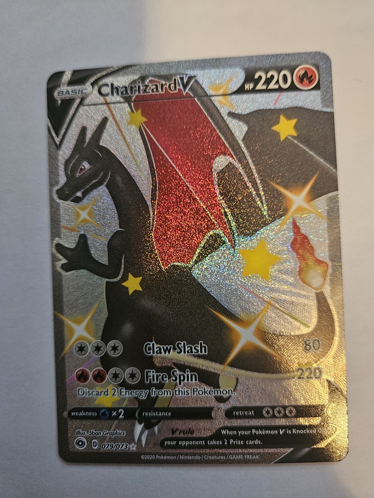 Pokémon TCG Charizard V Champion's Path 079/073 Holo Secret Rare NM Mint Card