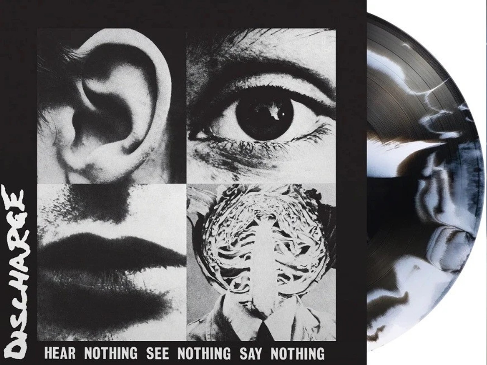 Music On Vinyl Unisex Kids White/Black Discharge Hear Nothing See Nothing Say Nothing - 140 Gram And Swirled Vinyl Uk Vinyl Lp Album Record Movlp4079c 2026 - Image 2