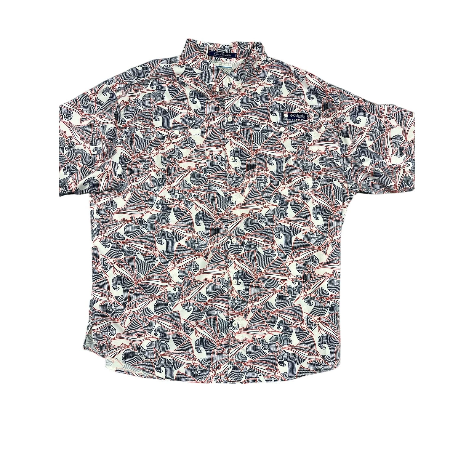 Men’s Columbia Super Tamiami Marlin Print Vented Fishing Shirt 2XL Excellent
Opens in a new window o