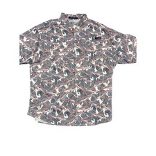 Men  s Columbia Super Tamiami Marlin Print Vented Fishing Shirt 2XL Excellent