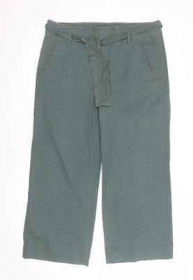 LOFT Damen grün Cropped Gürtel weites Bein Hose Größe 10
