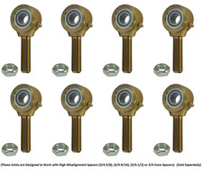  8 Rh 4-link 34-16 X 34 Bore Chromolly Rod End W Jam Nuts Heim Joint Kit