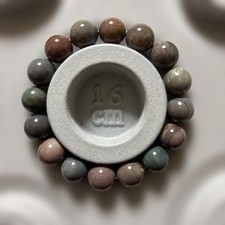 Arashan Agate 16cm Bracelet 12mm Round Beads Gray Brown Green Jewelry