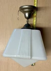 Antique Skyscraper Light Vintage Art Deco Fixture Pendant Milk Glass 1930-1940’s