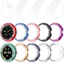 10 4 Pack Bling Glossy Hard PC Bumper Case for Google Pixel Watch 41mm