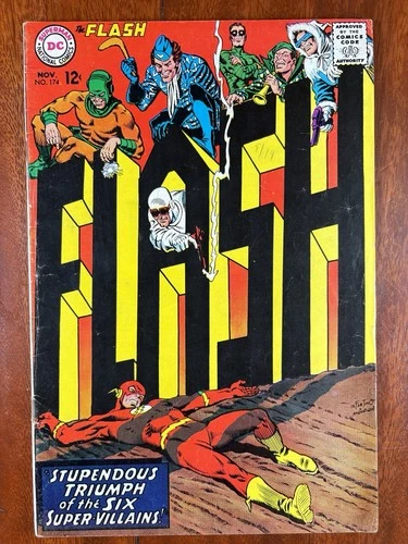 Vintage The Flash #174 1967 DC Comic Book Silver Age Super Villains Captain Cold