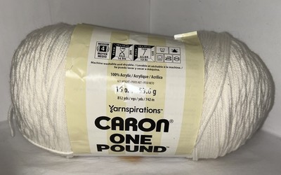 New Caron One Pound Yarn WHITE #2023-02-43 Acrylic Medium Worsted 812yds