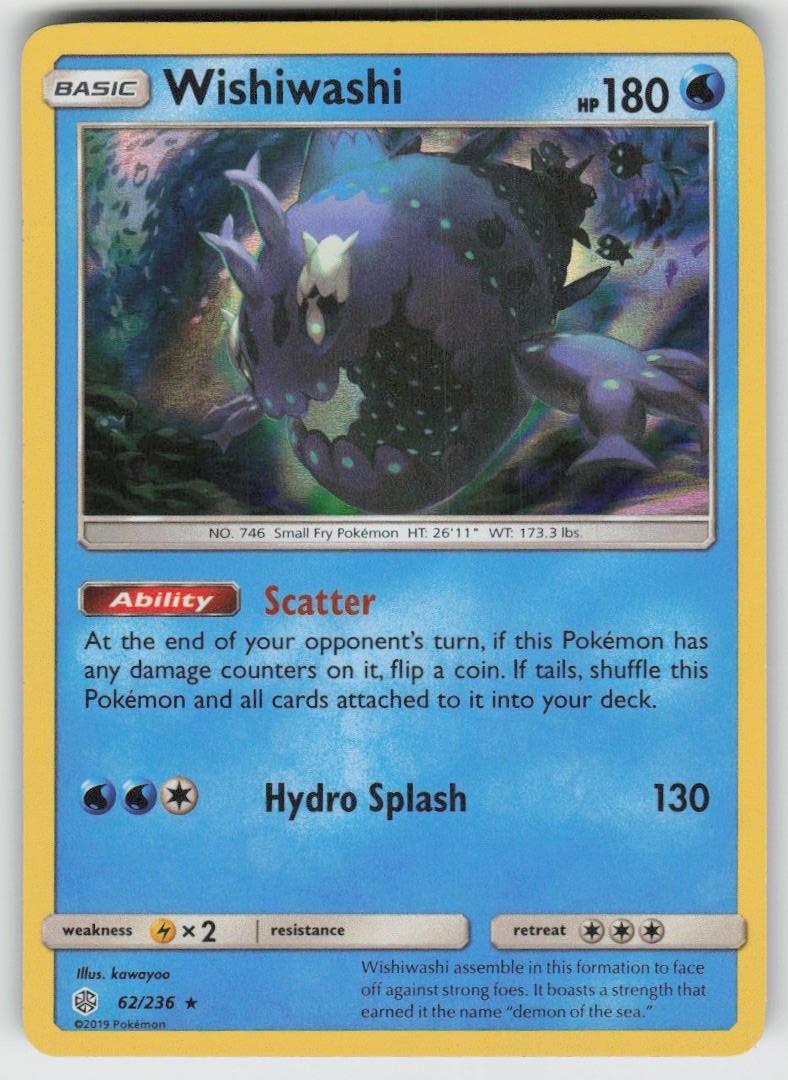GGC-3 Wishiwashi 62/236 Holo Rare SM - Cosmic Eclipse