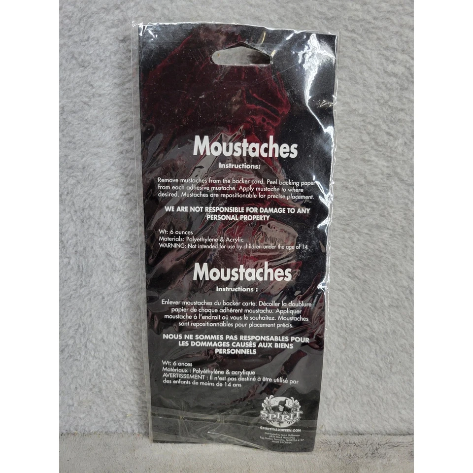Spirit Halloween Bigote Fiesta Autoadhesivo Falsos Bigotes Disfraz Accesorio Foto 2 de 2