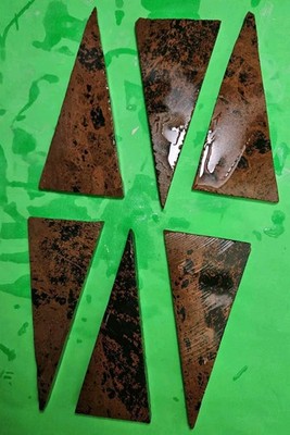 Lot of 6 Mahogany Obsidian Knife/Spear Flint Knapping Preform Blanks