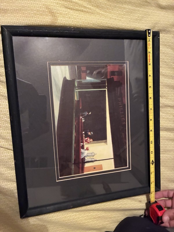 Matted & Framed Color Landscape Photograph Interior People 12x14 Wood Glass