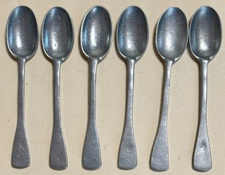 Set of 6 Vintage Wilton Armetale Pewter Teaspoon
