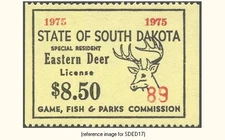 HALFPRICEHUNT South Dakota Eastern Deer 1975 $8.50 (yellow [G#])