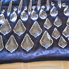 Clear Faceted Crystal Chandelier Crystals Prisms Drops Replacement Parts Lot