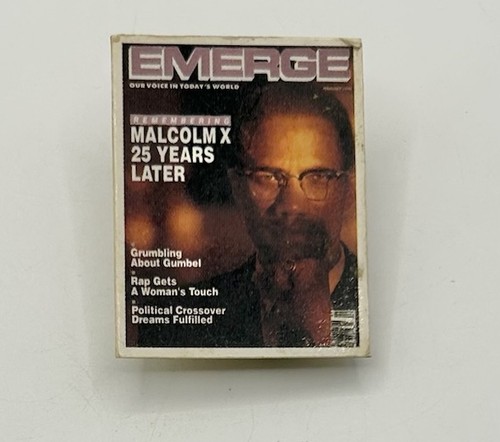 Malcolm X Emerge Id Tag Clip Pin button Emerge Magazine Cover