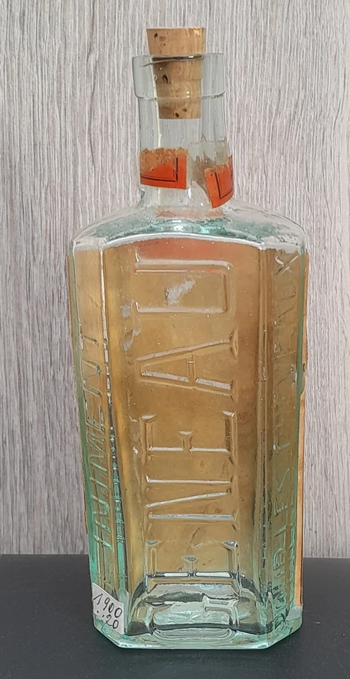 Ancienne bouteille 1900 Apothicaire Verre Liniment Géneau chevaux Vintage Bottle - Photo 3/4
