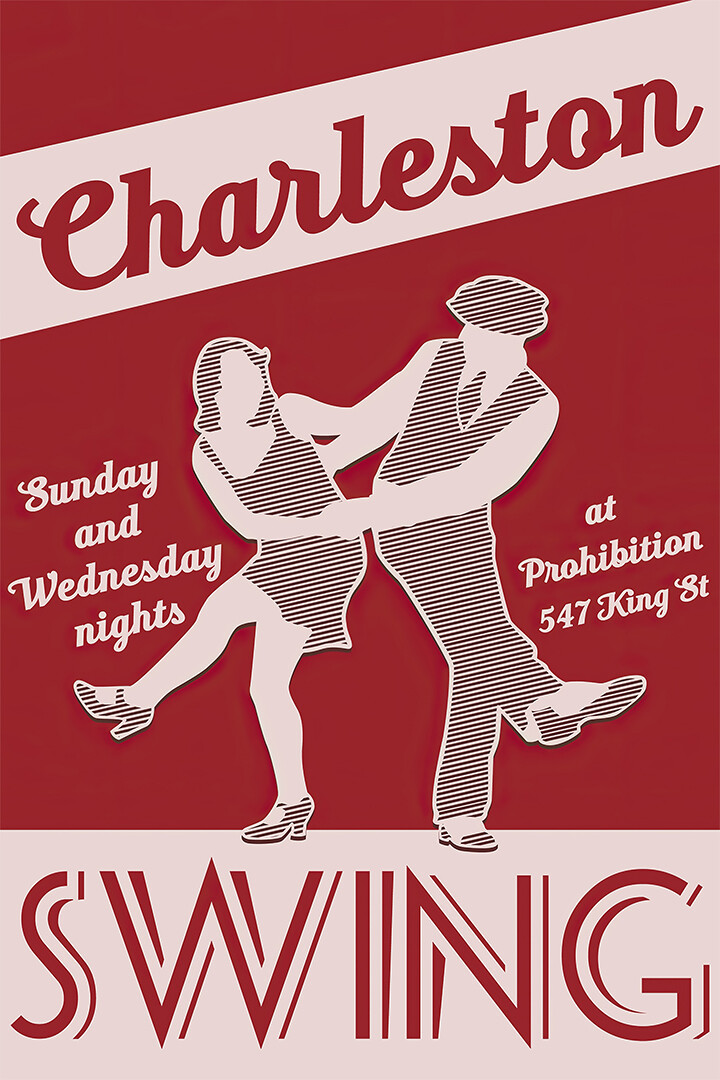 Charleston Swing Vintage Dance Retro Dancers Art Wall Room