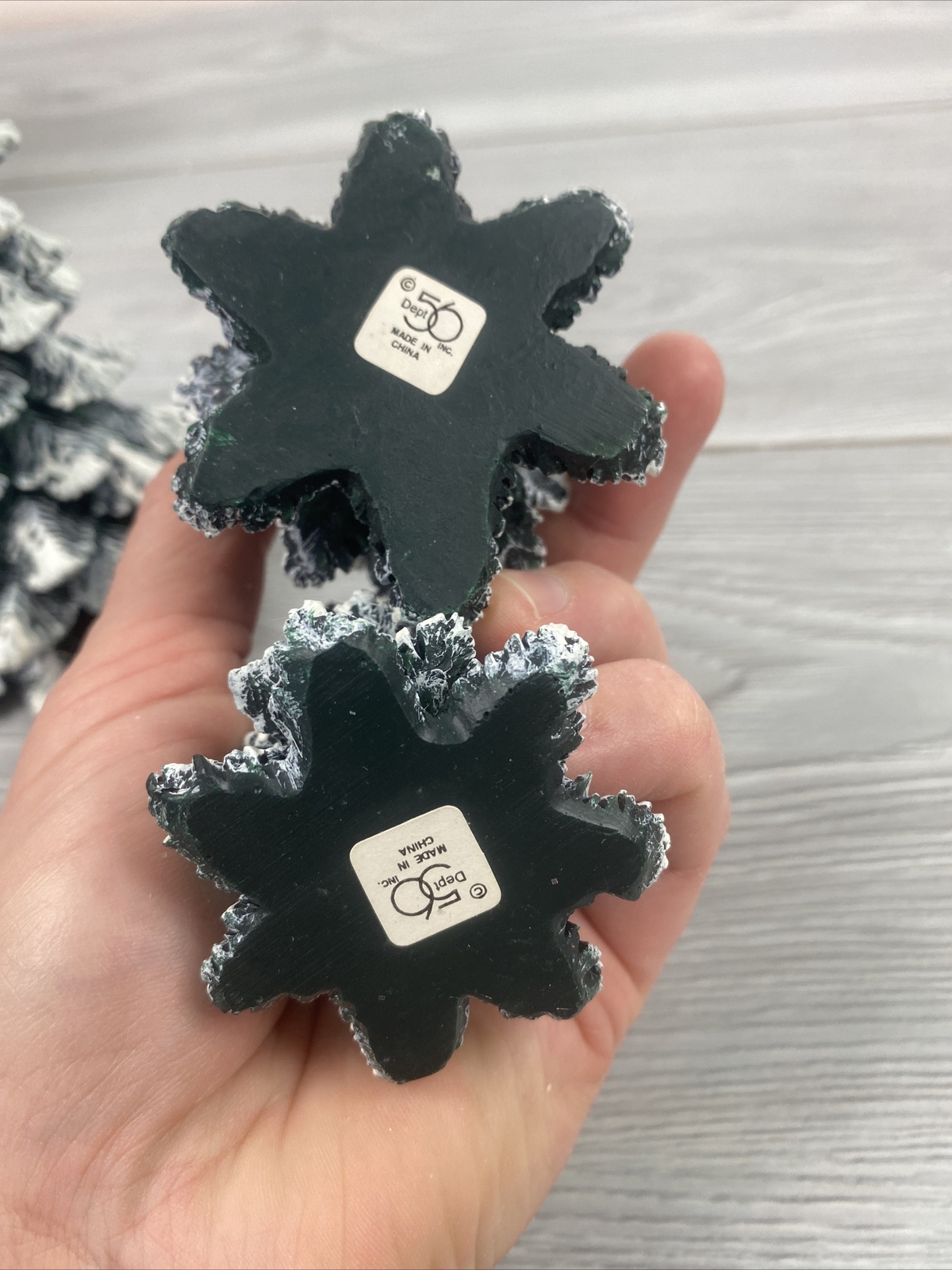 Dept. 56 Christmas Village Evergreen Trees Set of 3 52051 Cold Cast