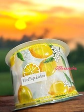Lemon Wired Edged Ribbon 2.5"x 10 Yards Spring Summer Craft New