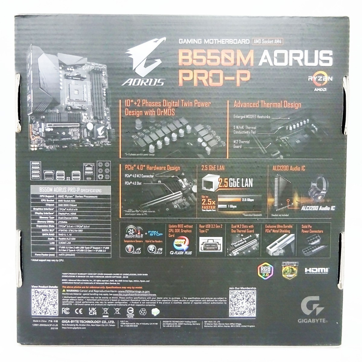 GIGABYTE B550M Aorus Pro-P Motherboard Micro ATX AMD B550