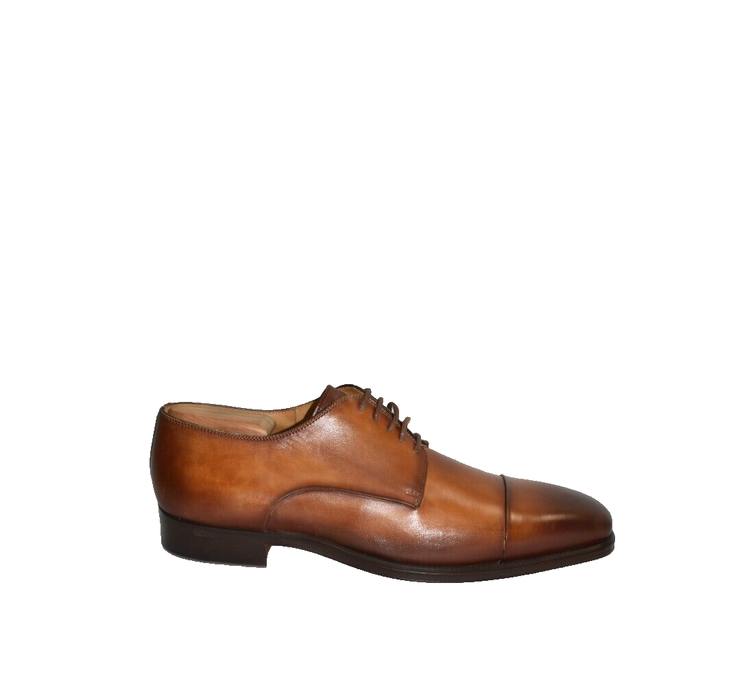 New! Magnanni Melrose II Cap Toe Derby Cognac Brown Size 9.5  display picture 2