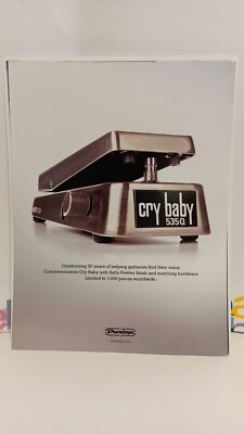 CRY BABY 535Q WAH PEDAL, DUNLOP CHROME - 11 X 8.5 - PRINT AD. 9 | eBay