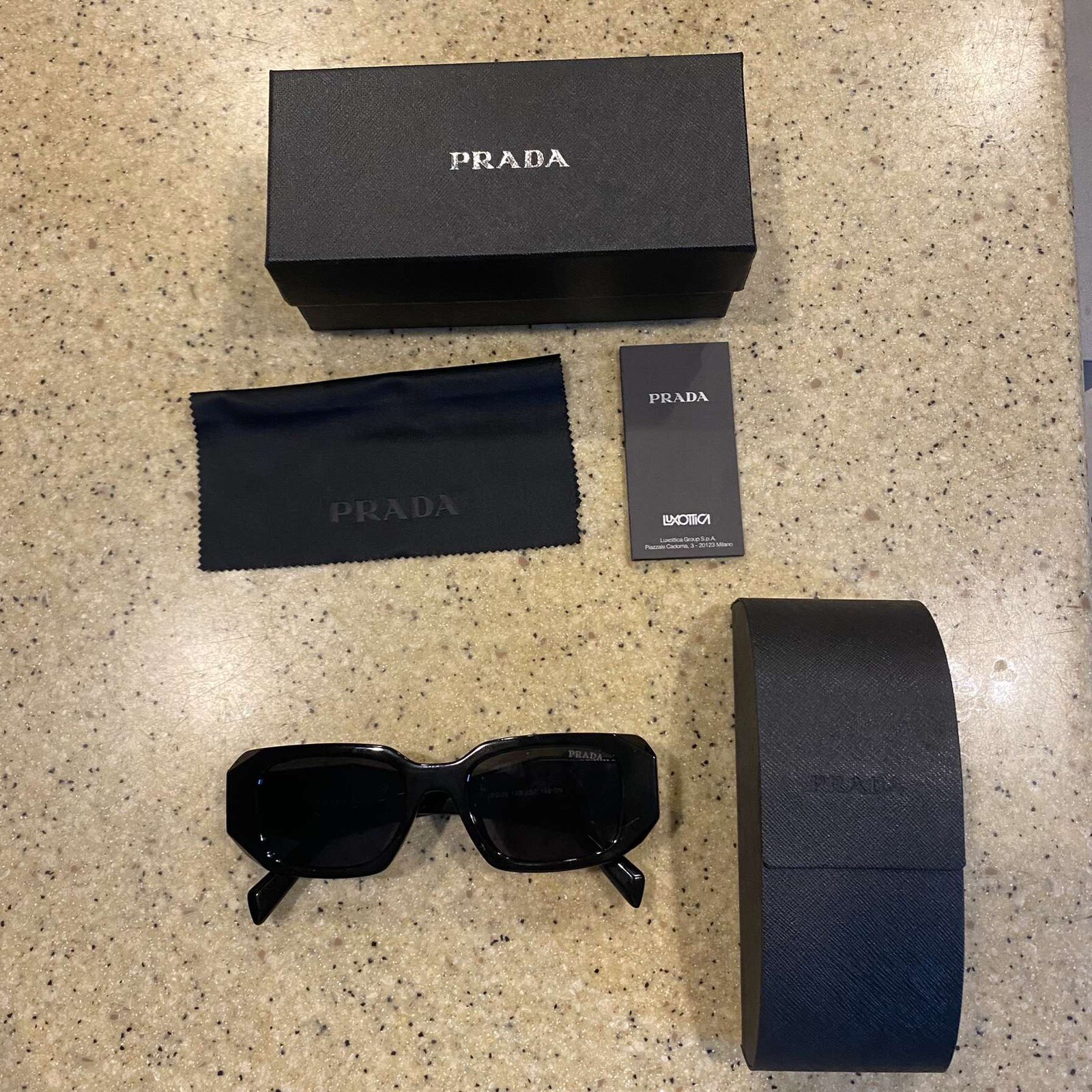 Prada PR17WS 1AB5S049 Women's Sunglasses 49 mm Black / Dark Grey Lens