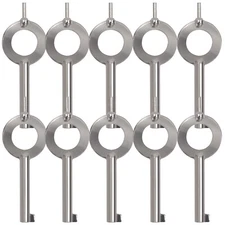 10 Pack Standard Issue Law Enforcement Handcuff Key  -  Lot of 10 Silver Keys