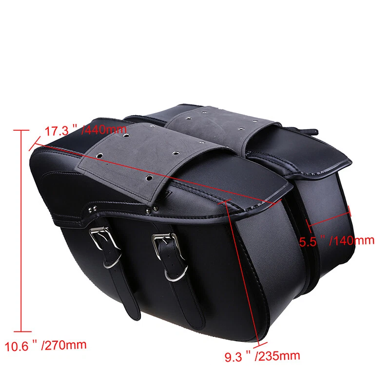 1 par de bolsas de herramientas para motocicleta bolsa de almacenamiento equipaje cuero PU apto para Harley Foto 3 de 4