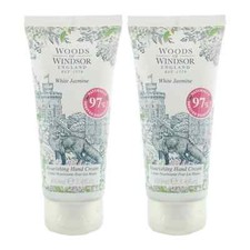Image of Woods Of Windsor White Jasmine Hand Cream 2 x 100ml Dry Hands 97% Natural Shea